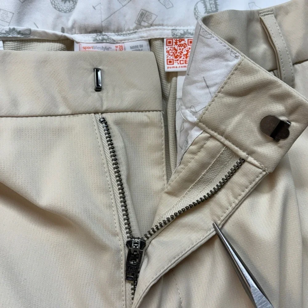 Puma Sportlifestyle Mens Golf Pants Tan Khaki 36x32 Performance Stretch Trousers